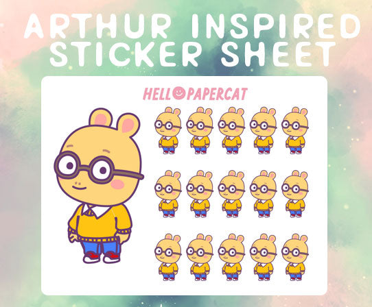 Arthur inspired sticker sheet