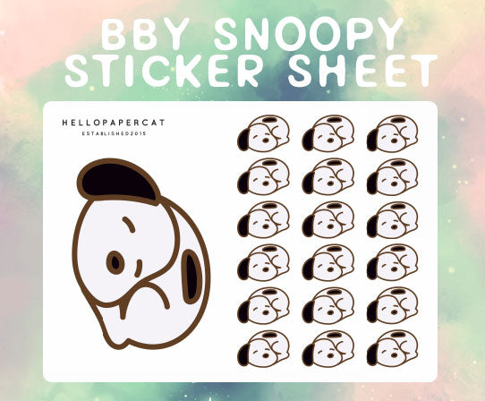 Peanut puppy inpsired sticker sheet