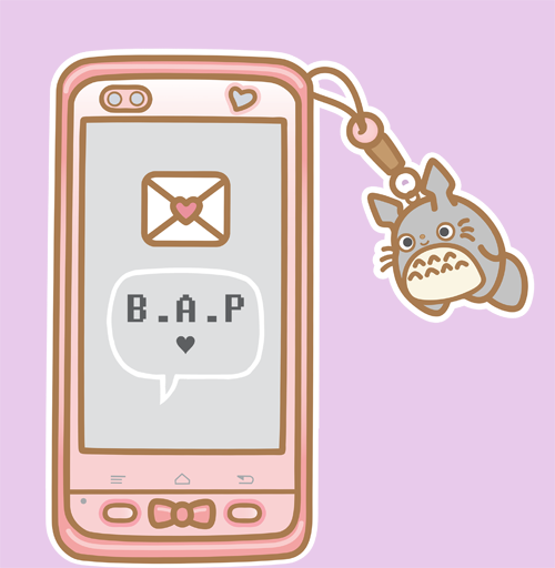 kawaii cell phone die cut digital download