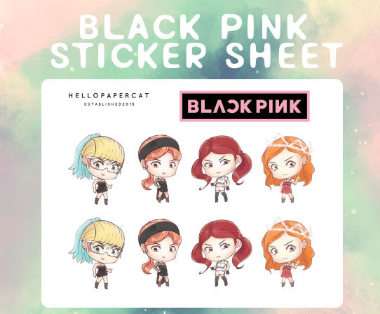 Black Pink sticker sheet