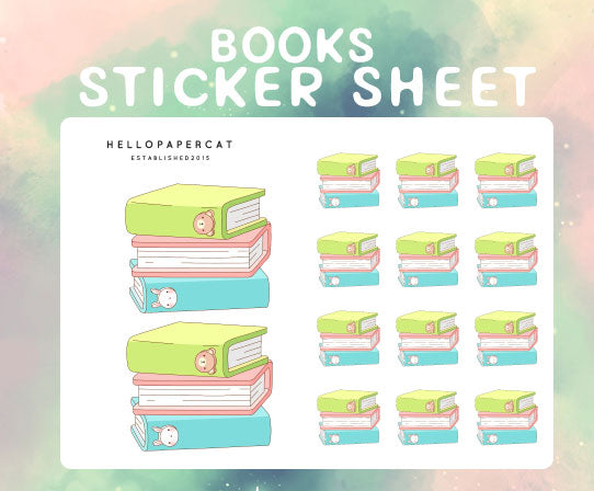 Books sticker sheet