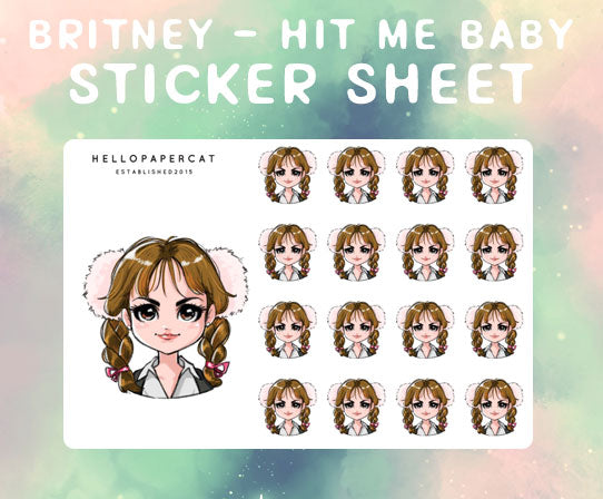 Britney - Hit me baby one more time sticker sheet