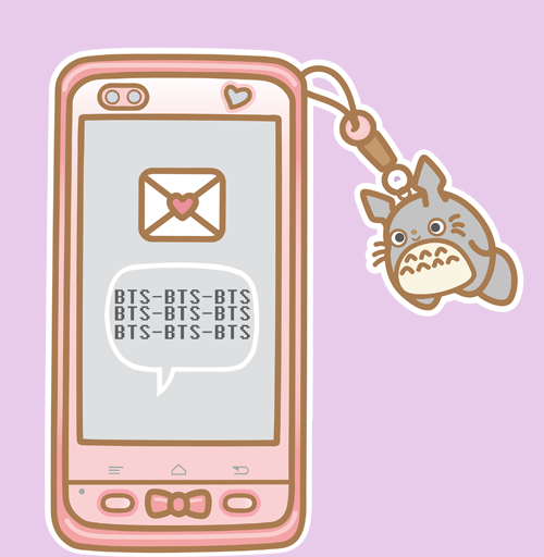 kawaii cell phone die cut digital download