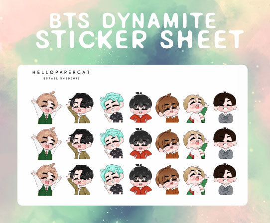 BTS Dyanmite sticker sheet