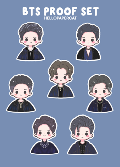 BTS proof sticker sheet