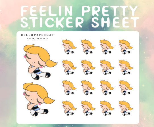 Bubbles Feelin Pretty sticker sheet