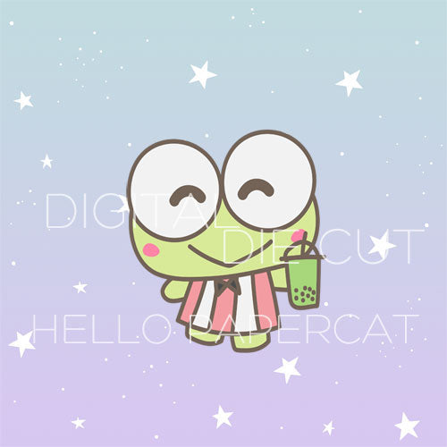 Bubble Tea Froggy die cut