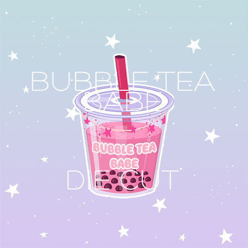 Bubble tea babe die cut