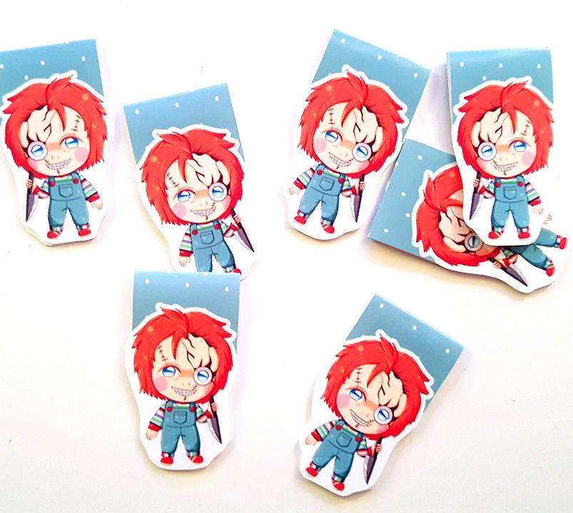 creepy doll magnetic bookmark