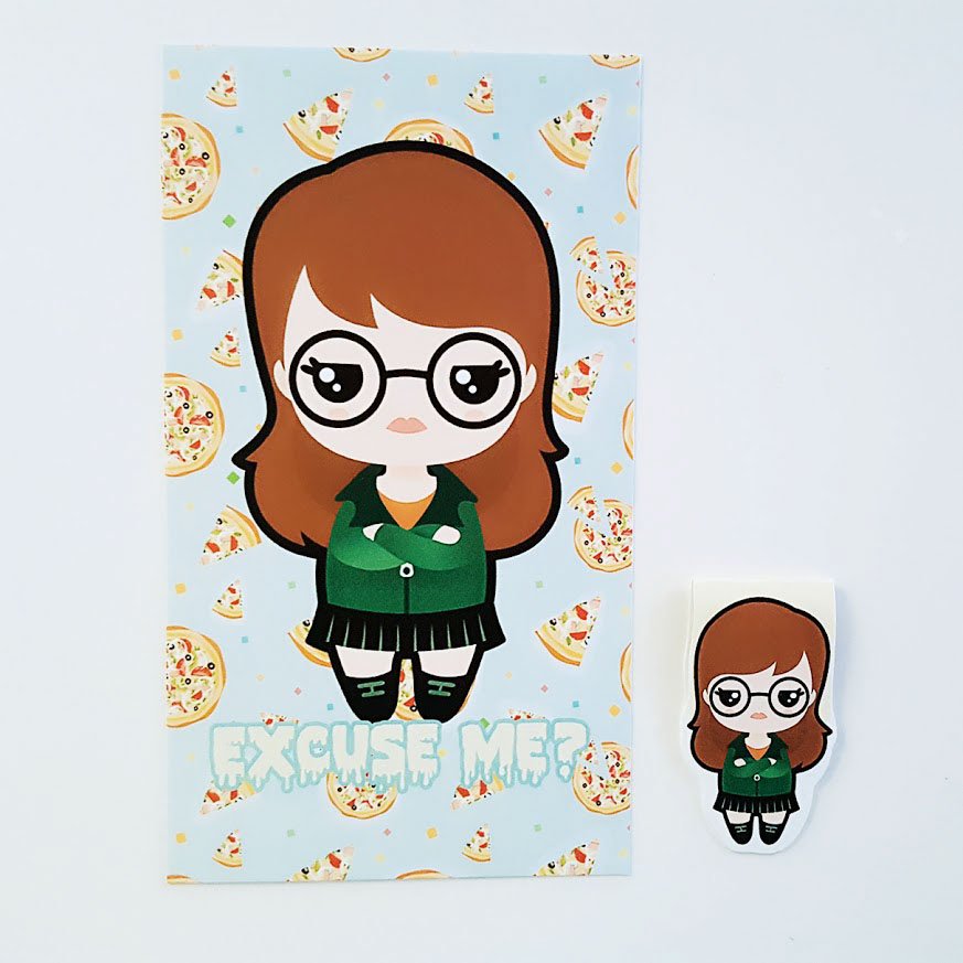 Kawaii Daria dashboard or magnetic bookmark