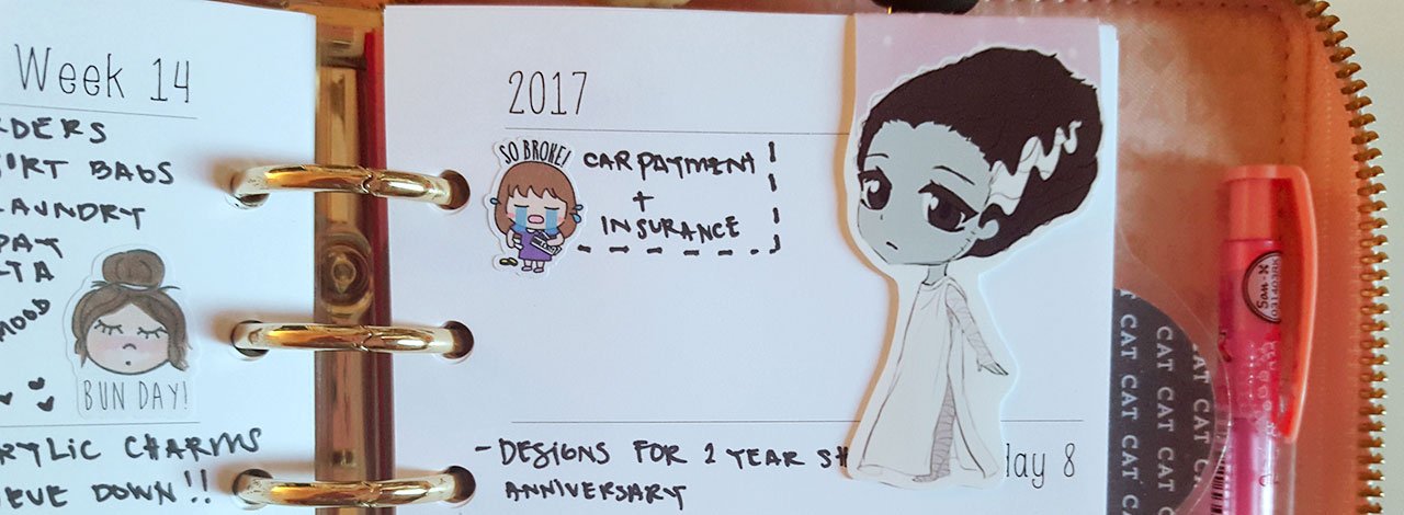 Bride of Frankie planner dashboard or bookmark