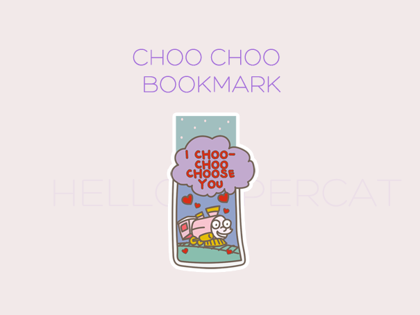 choo choo magnetic bookmark