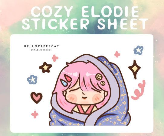 Cozy Elodie sticker sheet