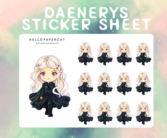 Dragon Queen inspired sticker sheet