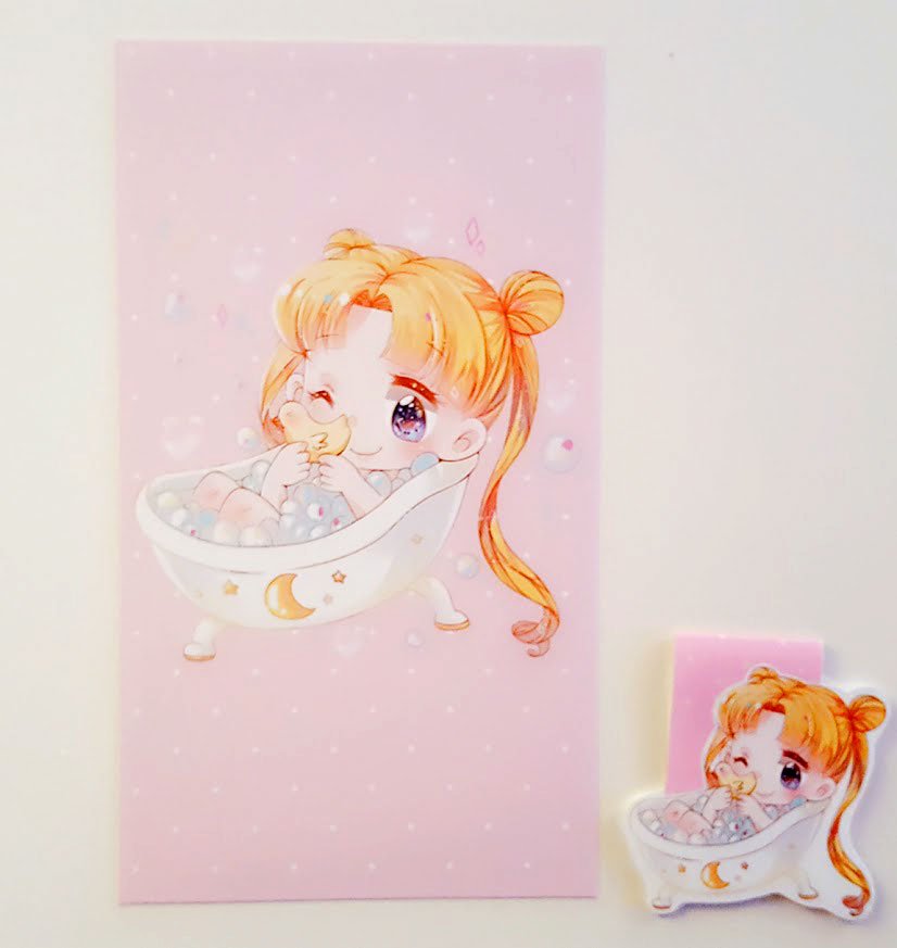 Bubblebath Usagi dashboard or magnetic bookmark