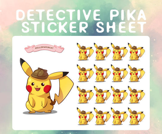 Detective P inspired sticker sheet