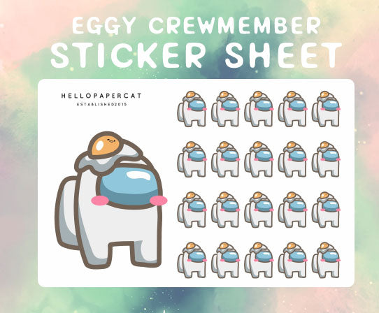 Eggy crew member sticker sheet