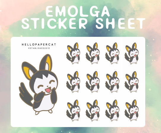 Emolga cutie sticker sheet