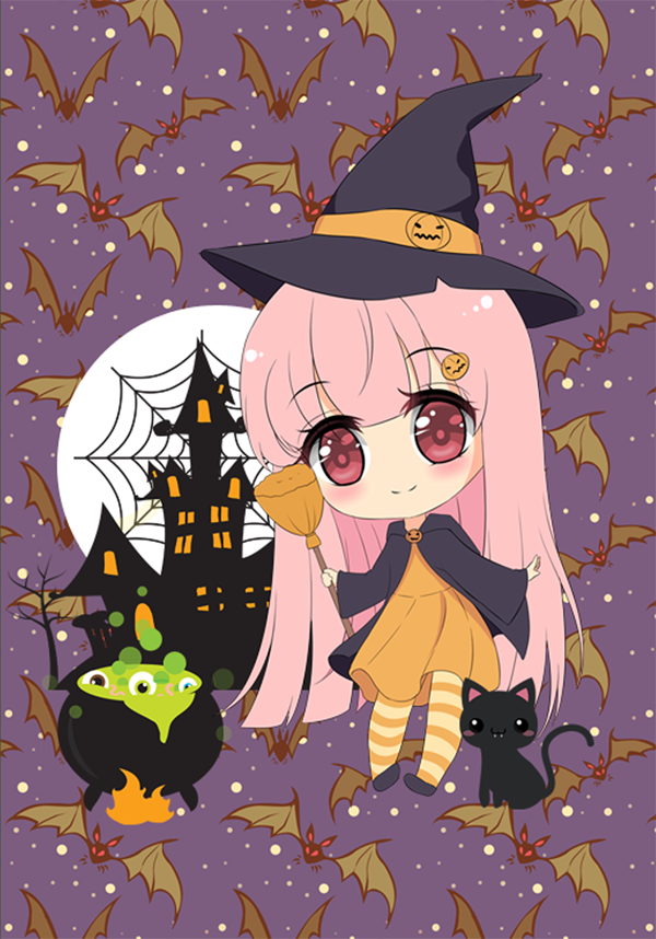 Halloween Elodie digital art print