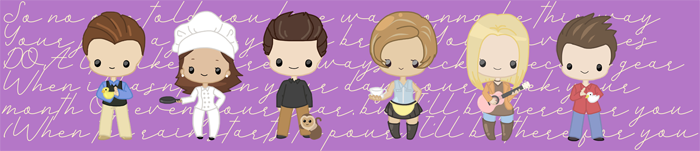 cute friends inspired traditional bookmark
