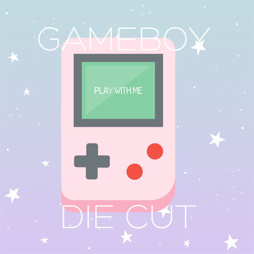 Pink portable game console inspired die cut