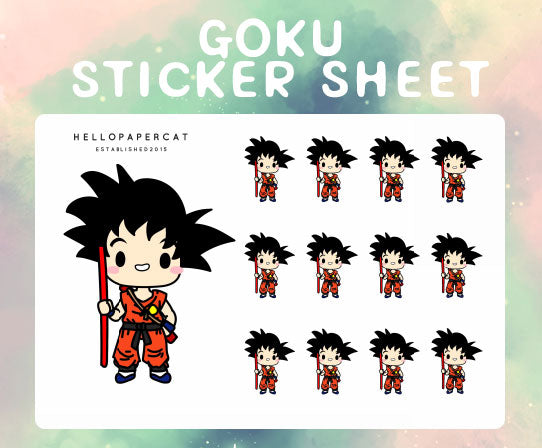 Saiyan inspired cutie sticker sheet