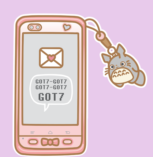 kawaii cell phone die cut digital download