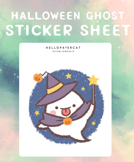 Halloween Ghost sticker sheet