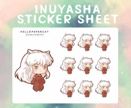 Half demon inspired sticker sheet