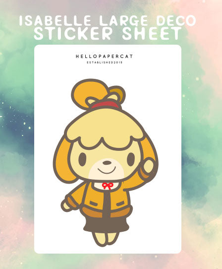 Isabelle inspired Large Deco sticker sheet