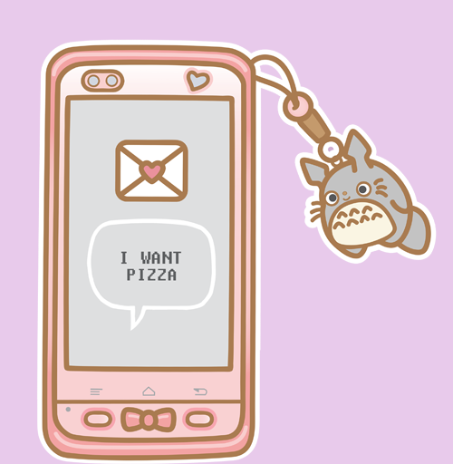 kawaii cell phone die cut digital download