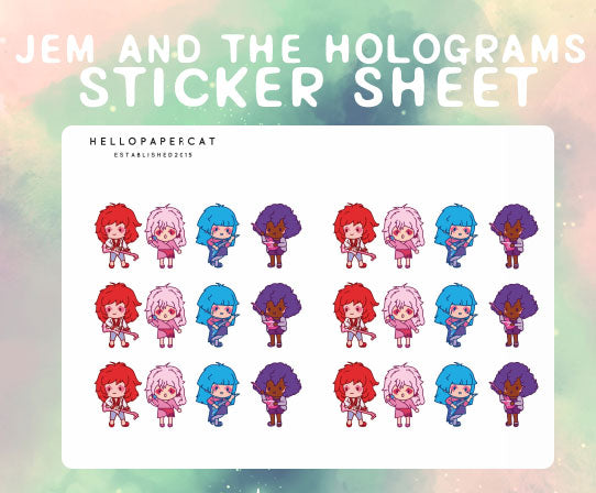Hologram band inspired SMALL sticker sheet