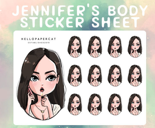 J's Body sticker sheet