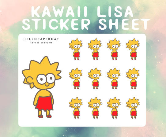 kawaii girl inspired sticker sheet
