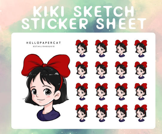 Kiki Sketch sticker sheet