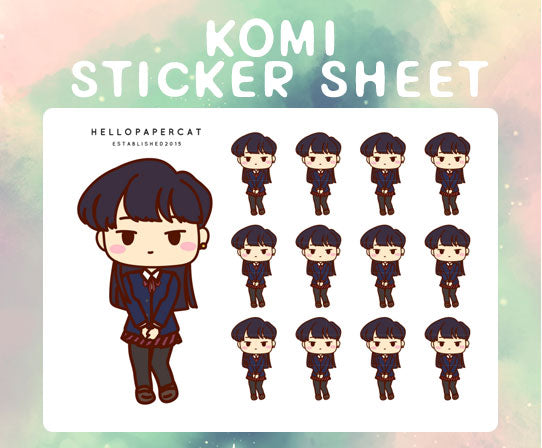 Komi sticker sheet