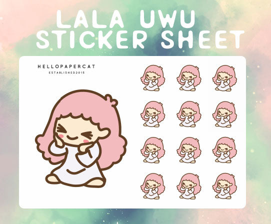 Lala uwu sticker sheet