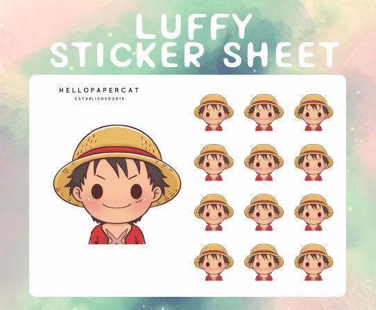 straw hat pirate sticker sheet