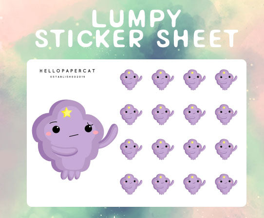 purple blob inspired sticker sheet