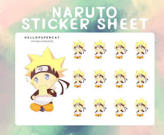 ninja boy inspired sticker sheet