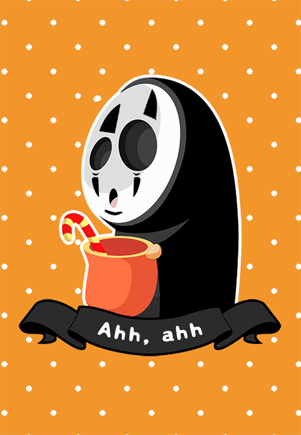No Face trick or treat digital art print
