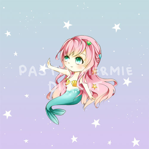 Pastel Mermie die cut