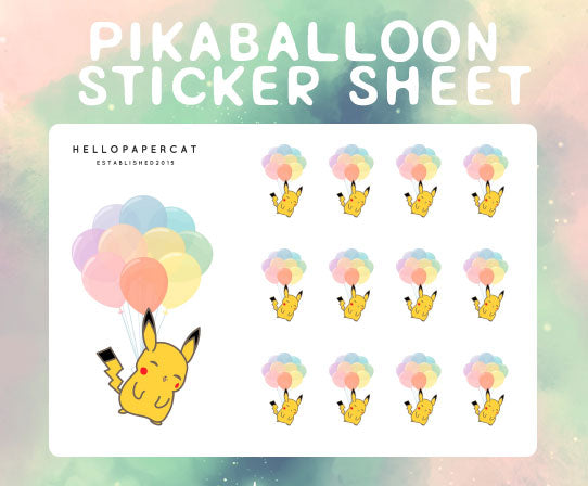 electric mouse inspired sticker sheet
