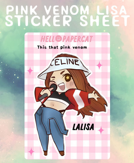 Pink Venom Lisa large sticker