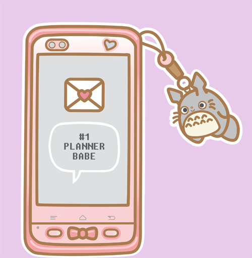 kawaii cell phone die cut digital download