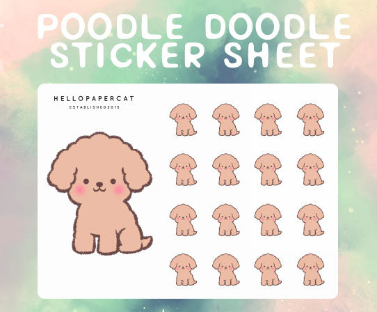 Poodle Doodle sticker sheet