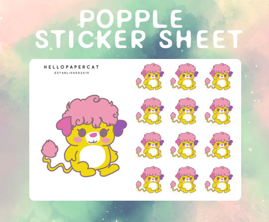 Popple sticker sheet