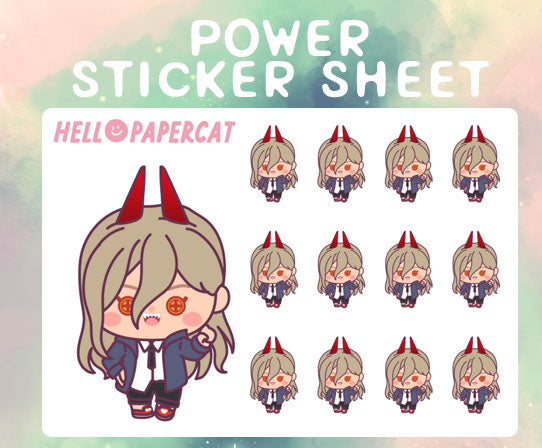 Power sticker sheet