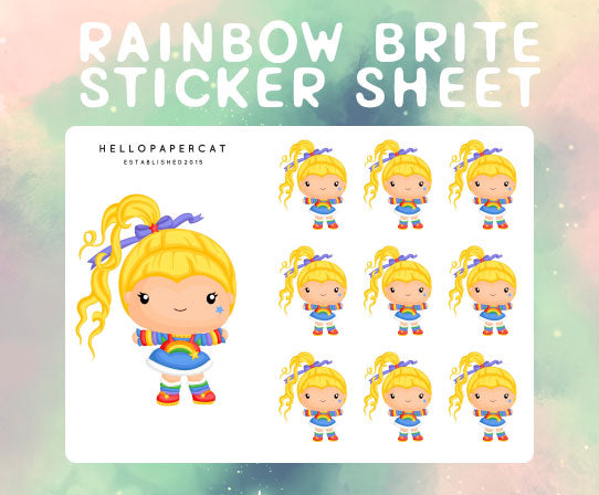 Rainbow Girl sticker sheet