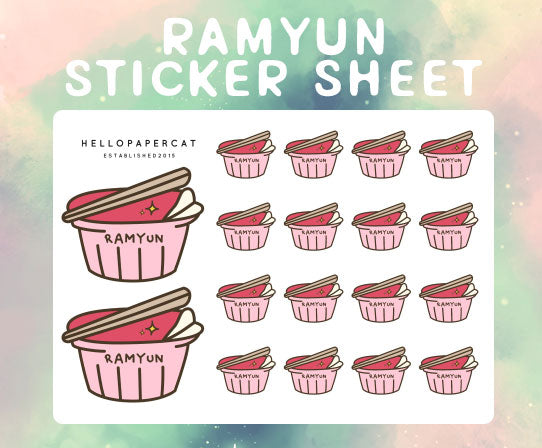Ramyun sticker sheet